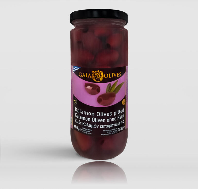 Azeitona Gaia Preta Kalamata sem Caroço JAR 480gr líquido/250gr drenado