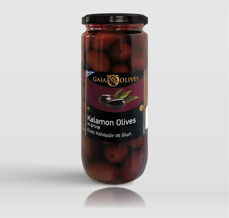 Azeitona Gaia Preta Kalamata Inteira JAR 480gr líquido/285gr drenado