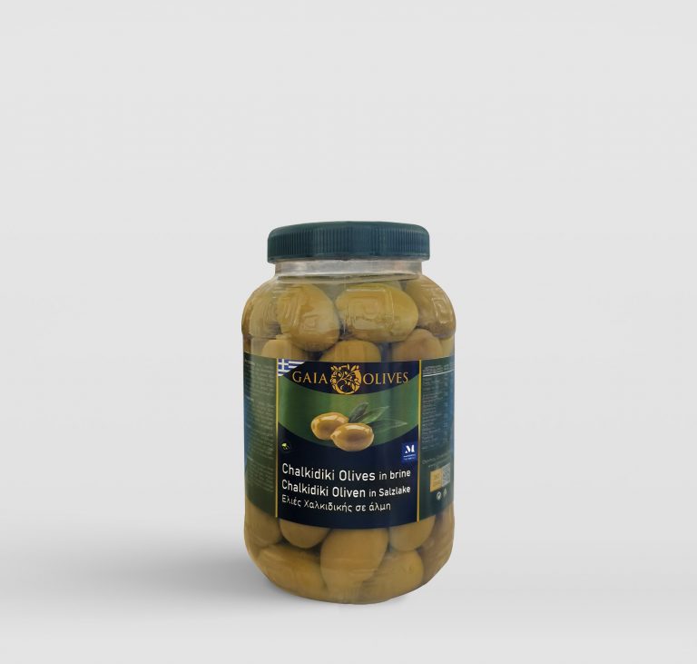 Aceitunas verdes Halkidiki enteras con hueso de atlas
 80 PET 1,5 litros/0,9 kg